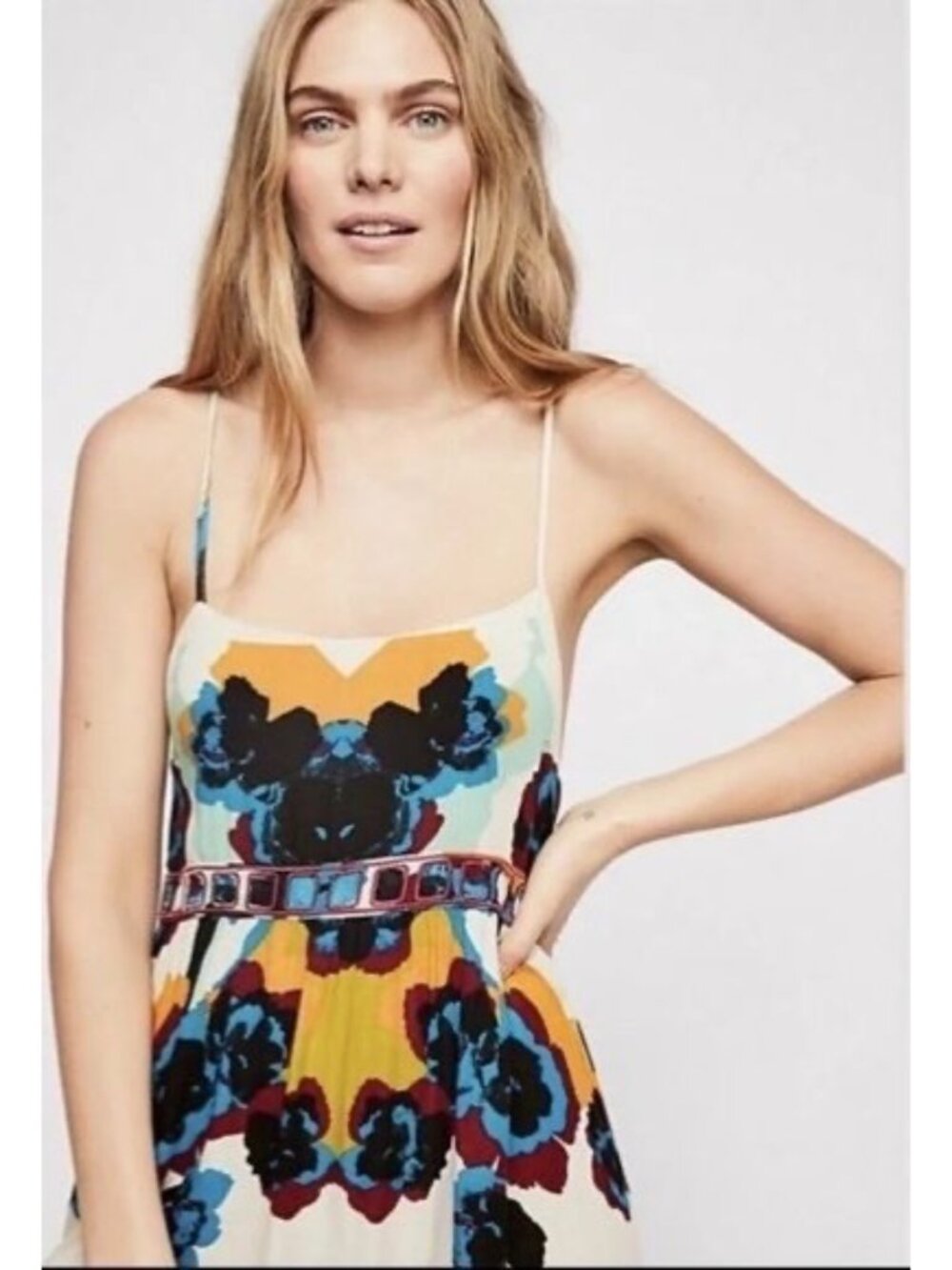 NWT Free People Floral Print Ruffle Mini Slip Dress | Grunge Fairycore Boho Twee - Picture 12 of 16